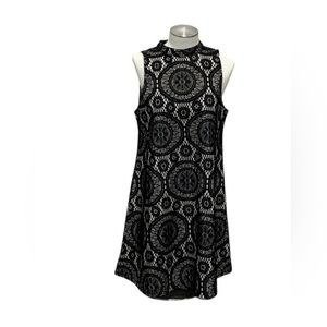 love, Fire Black and White Geometric Mini Dress